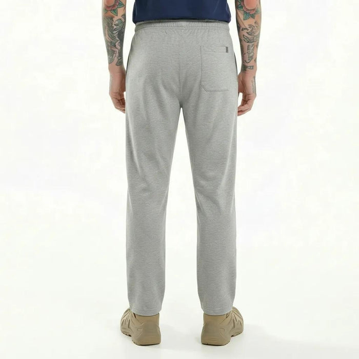 Men Grey Melange Solid Regulr Fit TrackPant