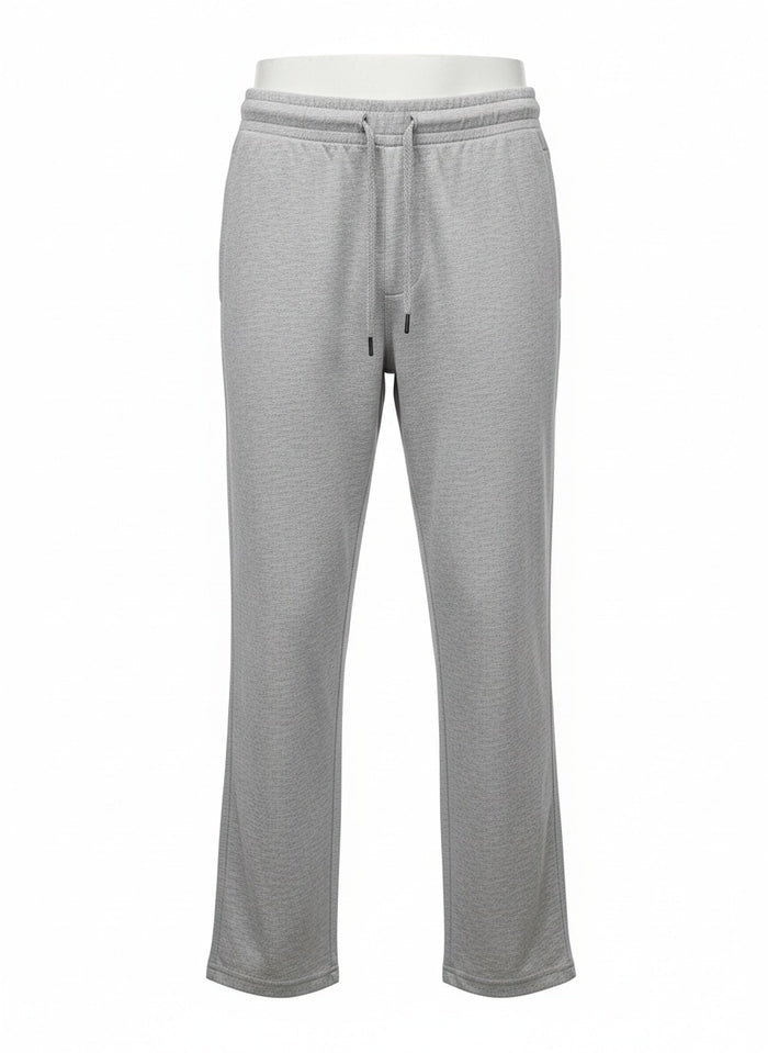 Men Grey Melange Solid Regulr Fit TrackPant