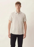 Men Grey Striped Casual Shirt
