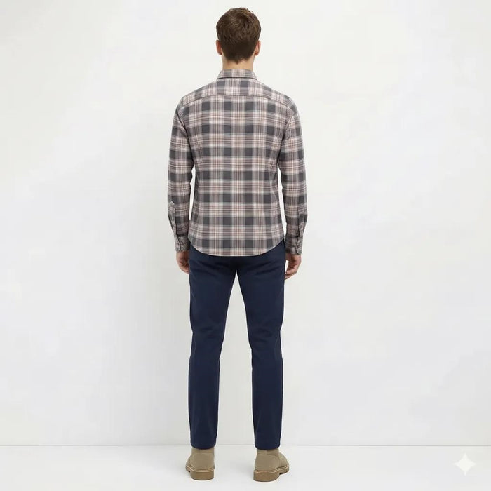 Men Grey Tartan Checks Checked Casual Shirt