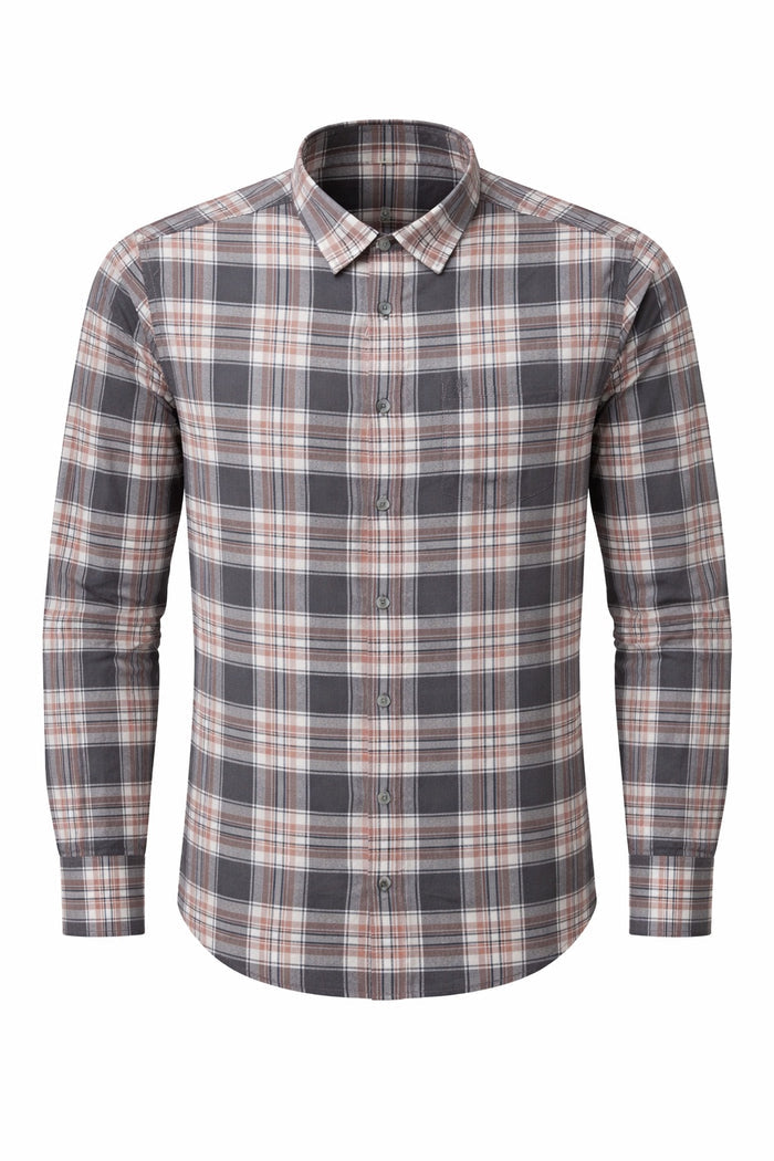 Men Grey Tartan Checks Checked Casual Shirt