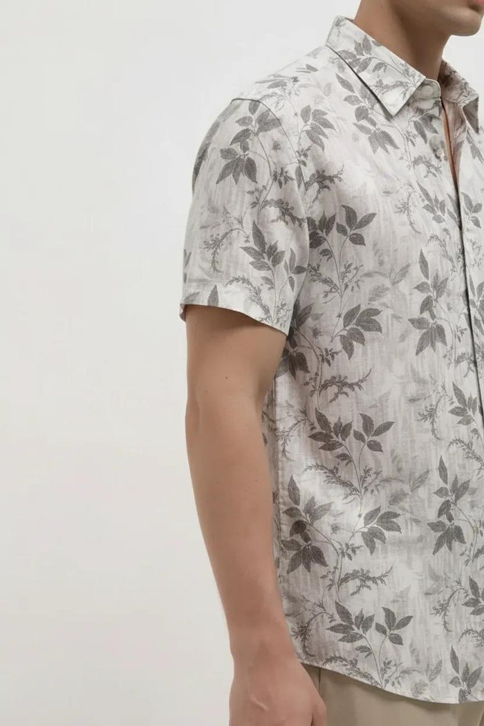 Men Heather Floral Printed Casual Shirt