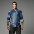Men Ice Striped Casual Shirt