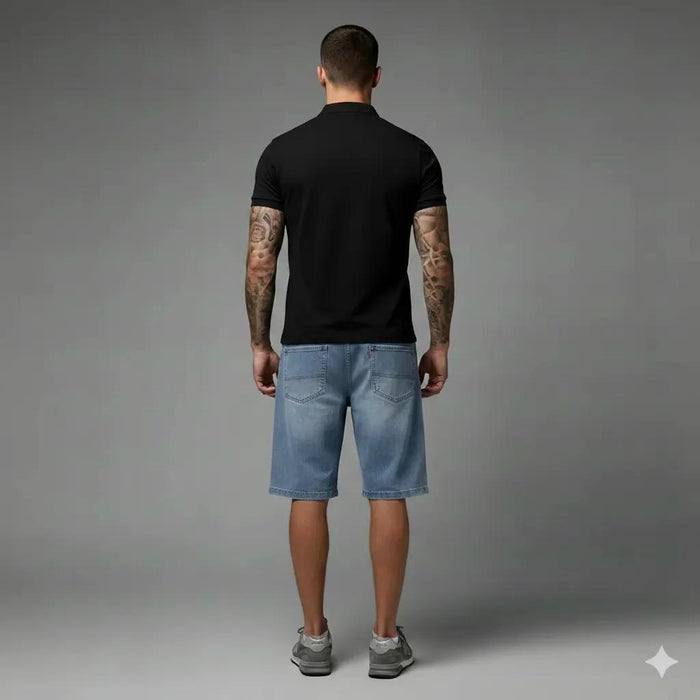 Men Ice Washed Denim Shorts Technology
