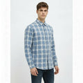 Men Indigo Checked Casual Shirt