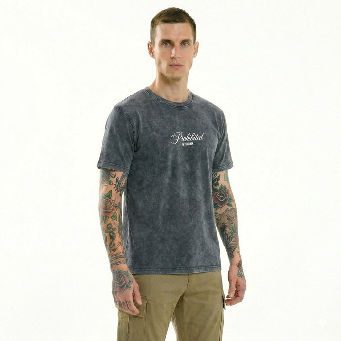 Men Indigo Typography Dyed T-shirt