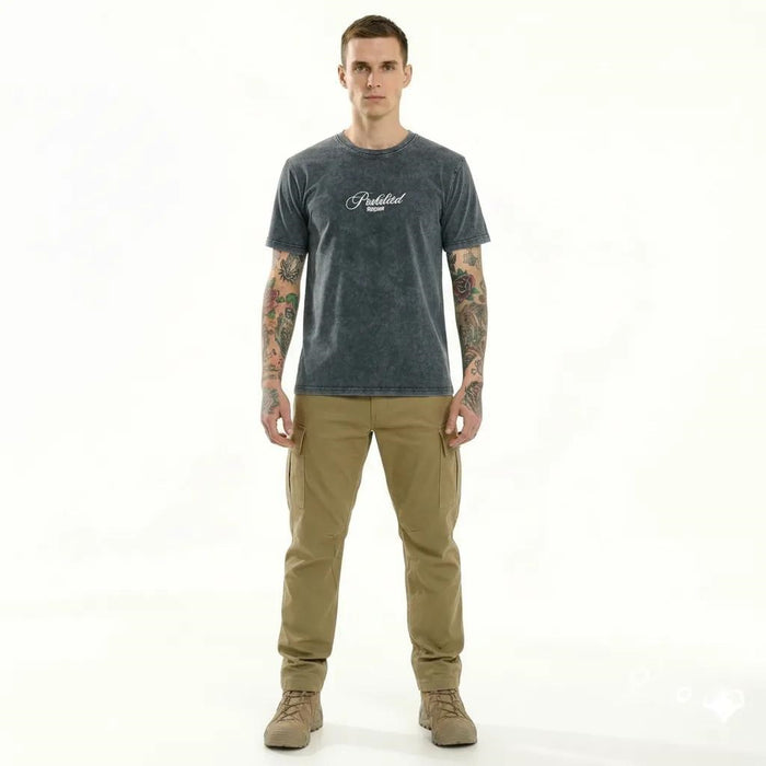 Men Indigo Typography Dyed T-shirt