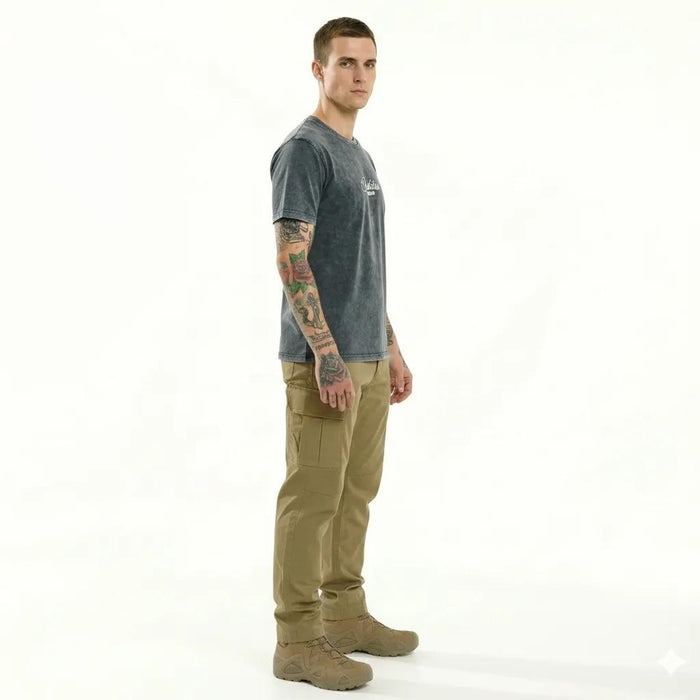 Men Indigo Typography Dyed T-shirt