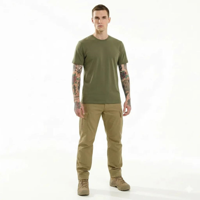 Men Khaki Solid Regular Fit Track Pants