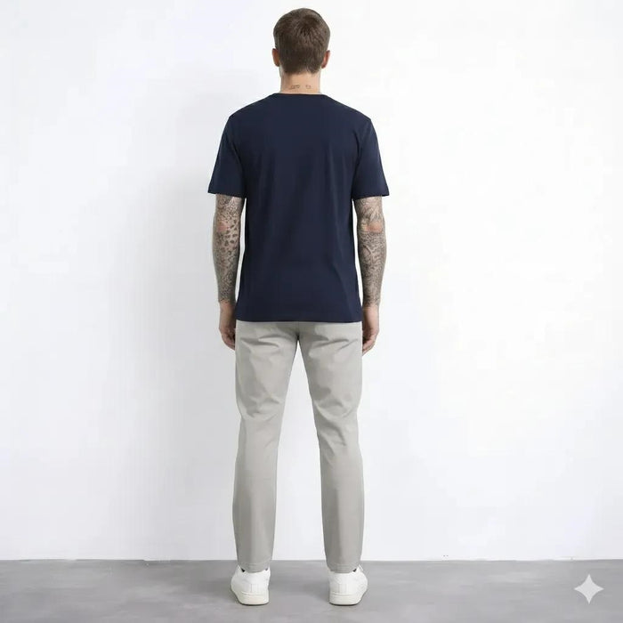 Men Light Grey Chinos Trousers