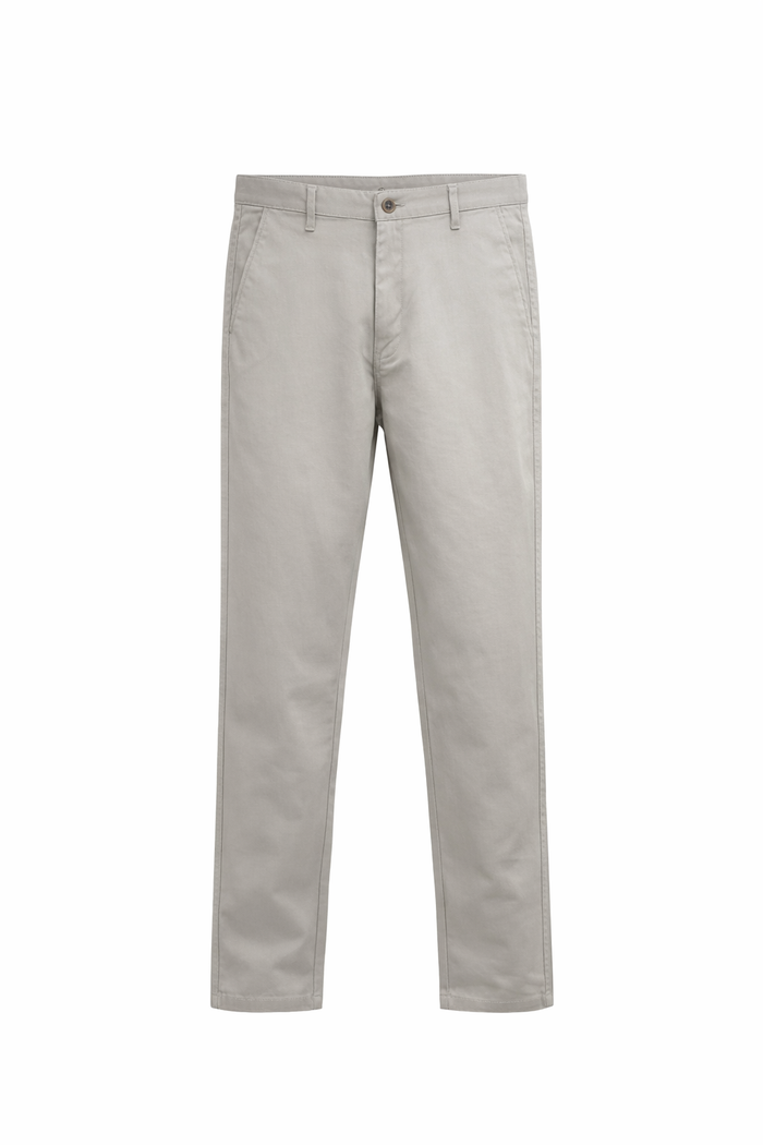 Men Light Grey Mid-Rise Chinos Trousers
