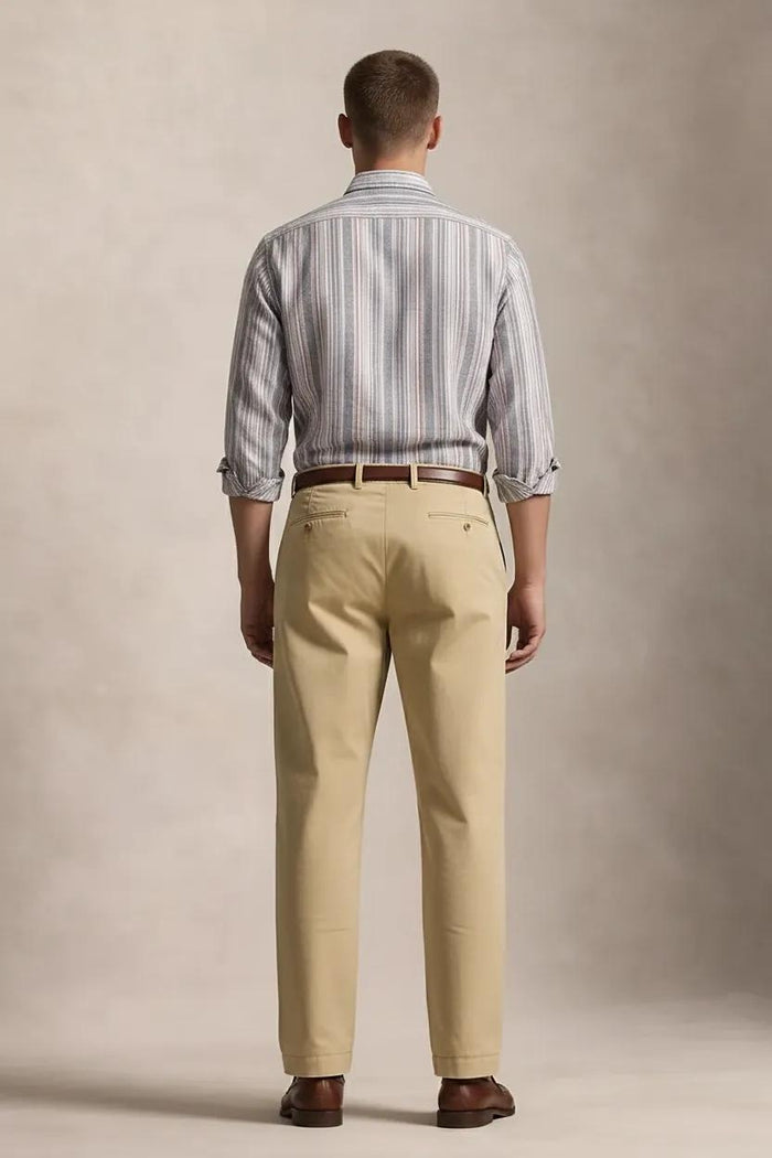 Men Light Pink Striped Casual Shirt