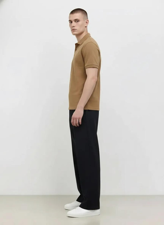 Men Malt Polo Collar Solid T-shirt