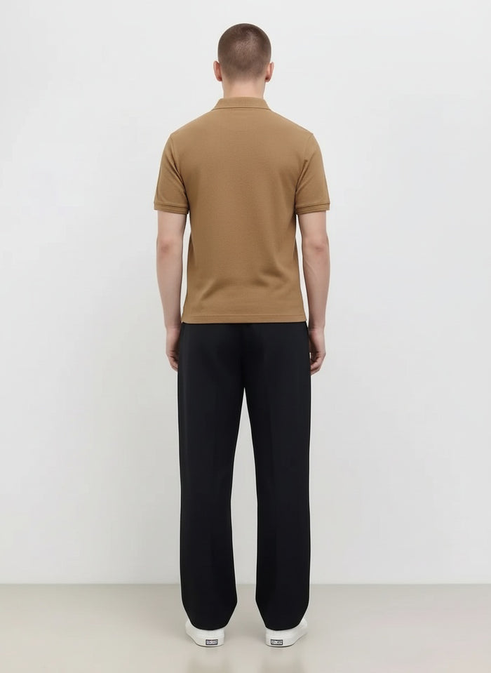 Men Malt Polo Collar Solid T-shirt