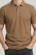 Men Malt Striped Polo Collar T-shirt
