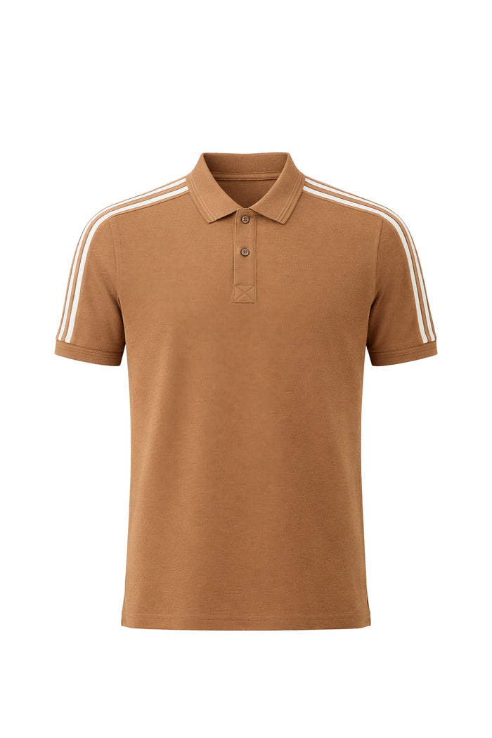 Men Malt Striped Polo Collar T-shirt