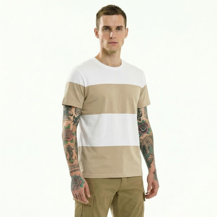 Men Mastic Colourblocked Round Neck T-shirt