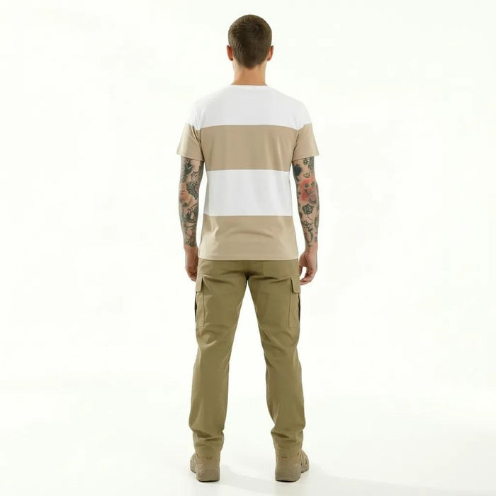 Men Mastic Colourblocked Round Neck T-shirt
