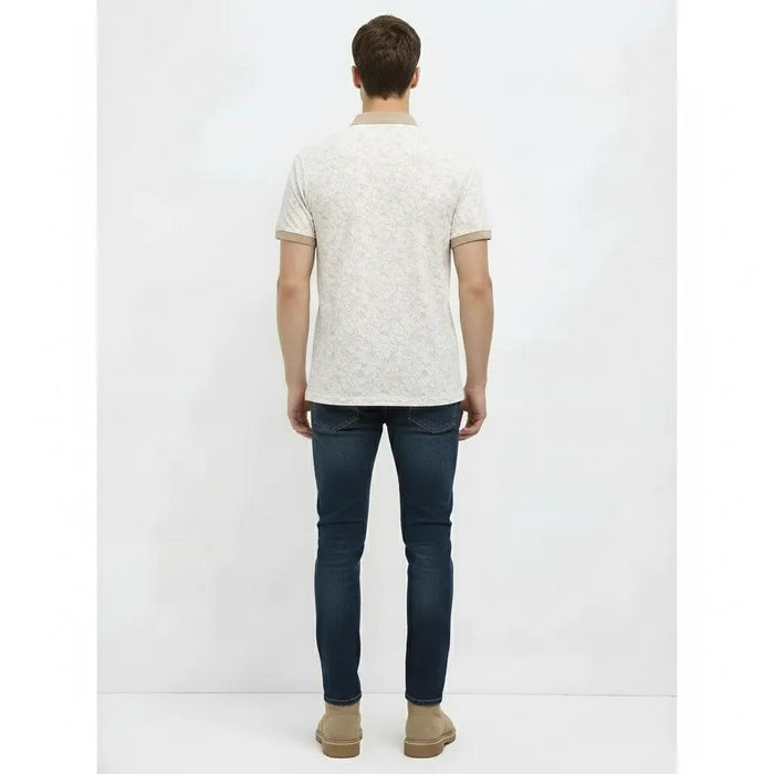 Men Mastic Floral Printed Polo Collar T-shirt