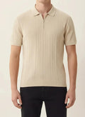 Men Mastic Polo Collar Self Design T-shirt