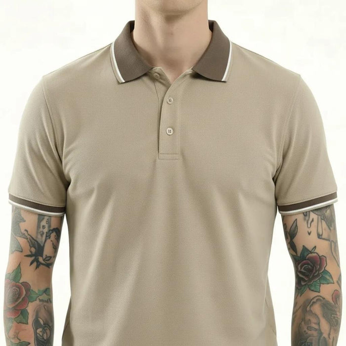 Men Mastic Polo Collar Solid T-shirt