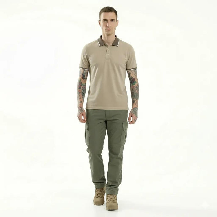 Men Mastic Polo Collar Solid T-shirt