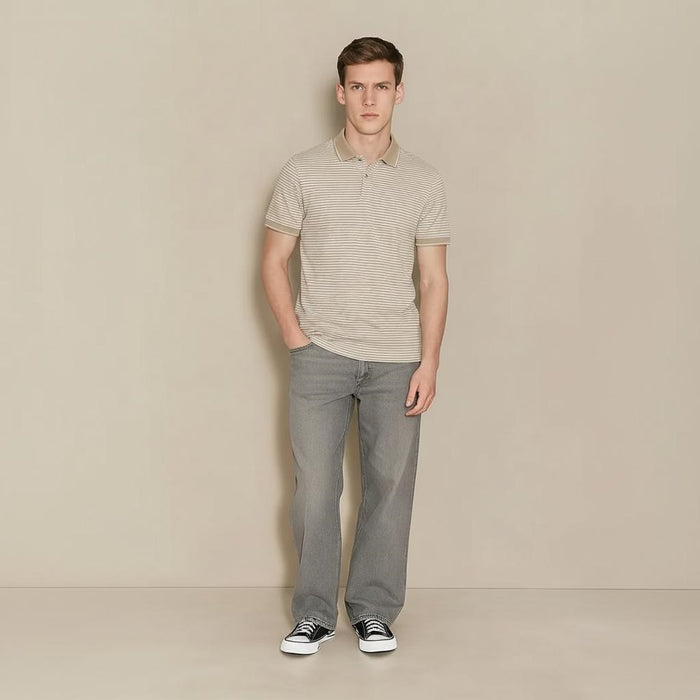 Men Mastic Striped Polo Collar T-shirt