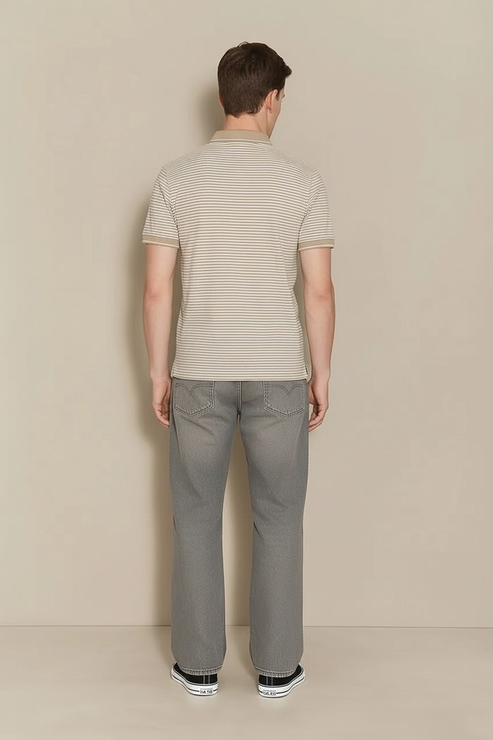 Men Mastic Striped Polo Collar T-shirt