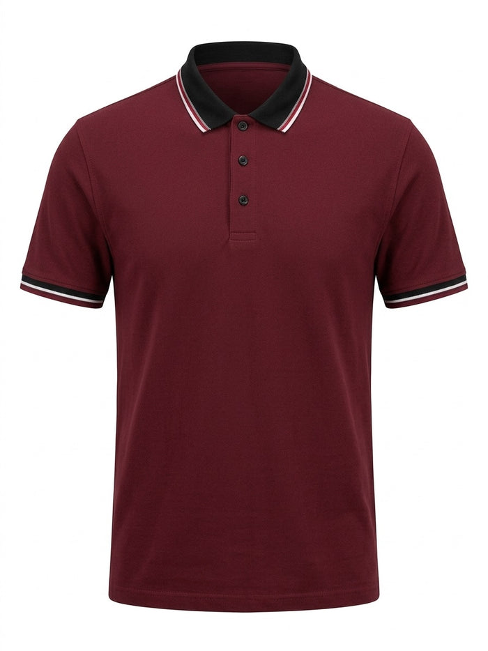 Men Merlot Sold Polo Collar T-shirt