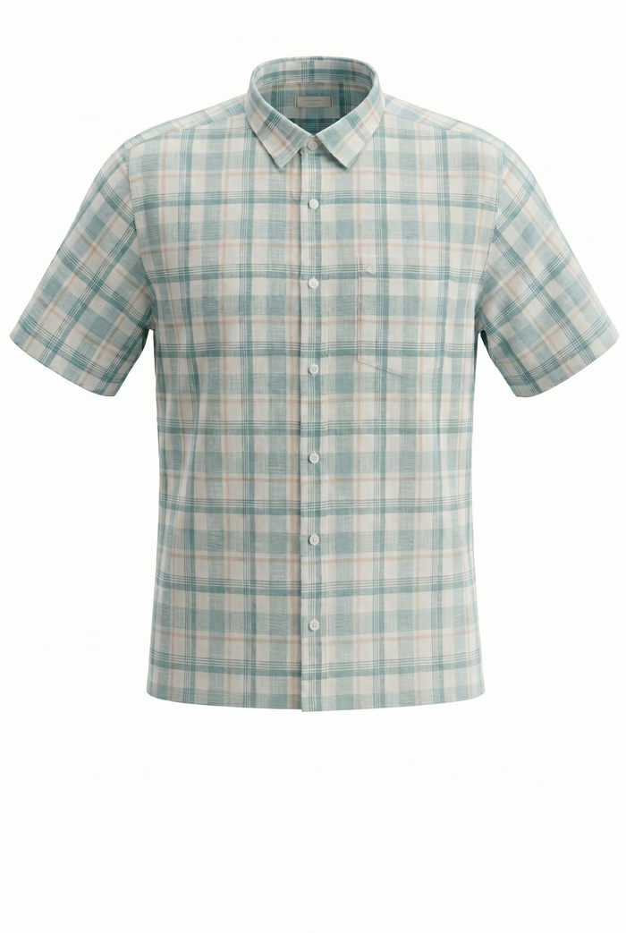 Men Mint Checked Casual Shirt