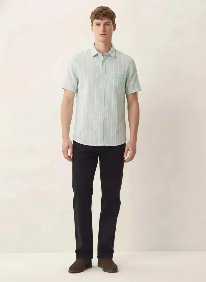 Men Mint Striped Casual Shirt