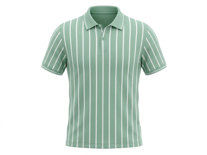 Men Mist Striped Polo Collar T-shirt