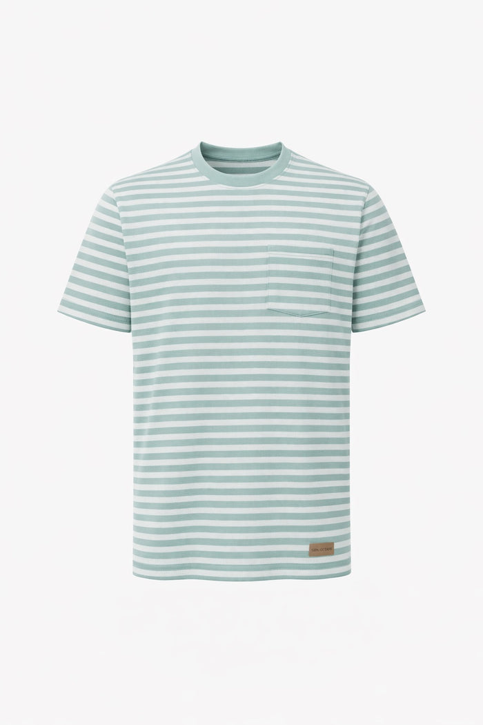 Men Mist Striped Round Neck T-shirt