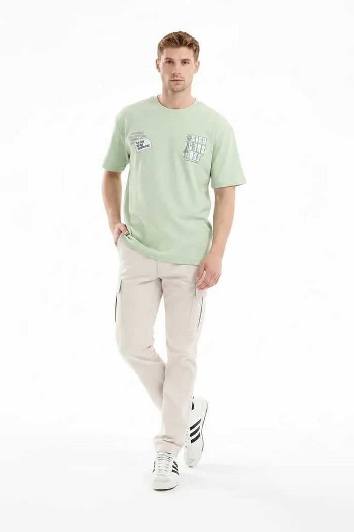 Men Mist Typography Printed Round Neck T-shirt