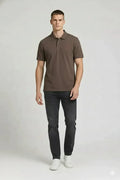 Men Mocha Polo Collar T-shirt