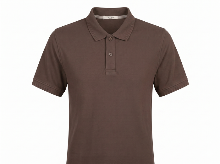 Men Mocha Polo Collar T-shirt