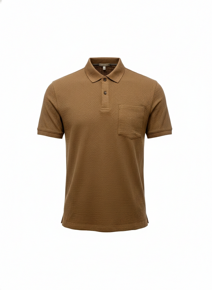 Men Mocha Polo Collar T-shirt
