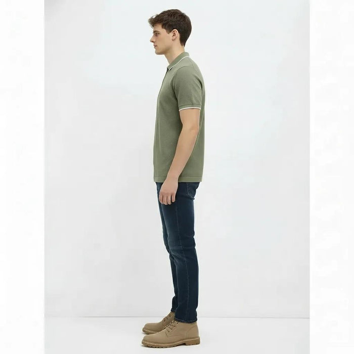 Men Moss Sold Polo Collar T-shirt