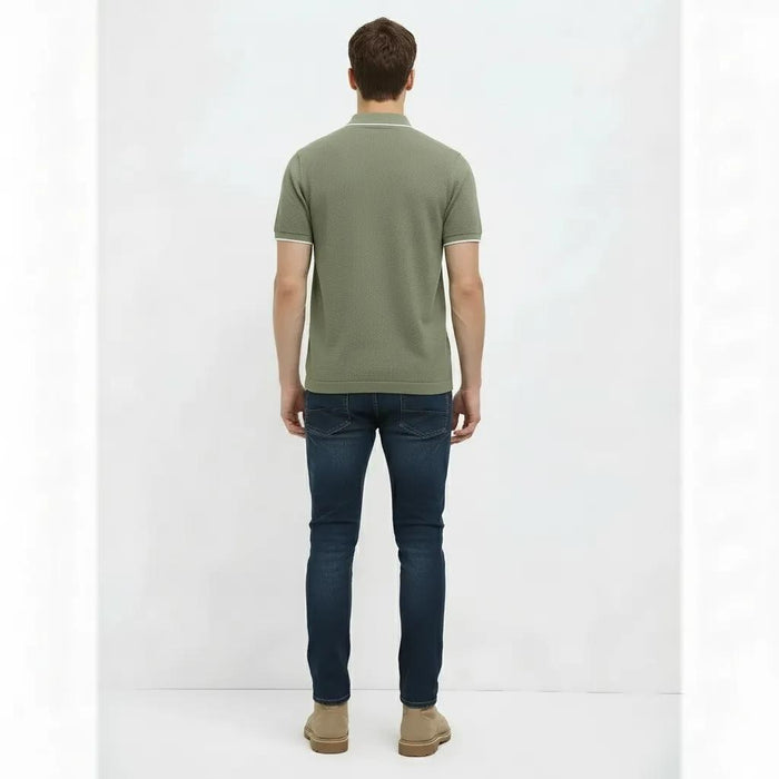 Men Moss Sold Polo Collar T-shirt
