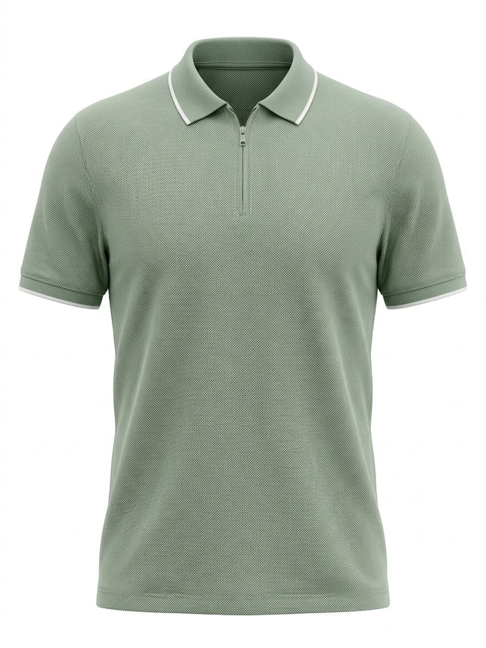 Men Moss Sold Polo Collar T-shirt