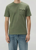 Men Moss Solid Round Neck T-shirt