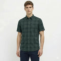 Men Mountain Green Checked Casual Shirt