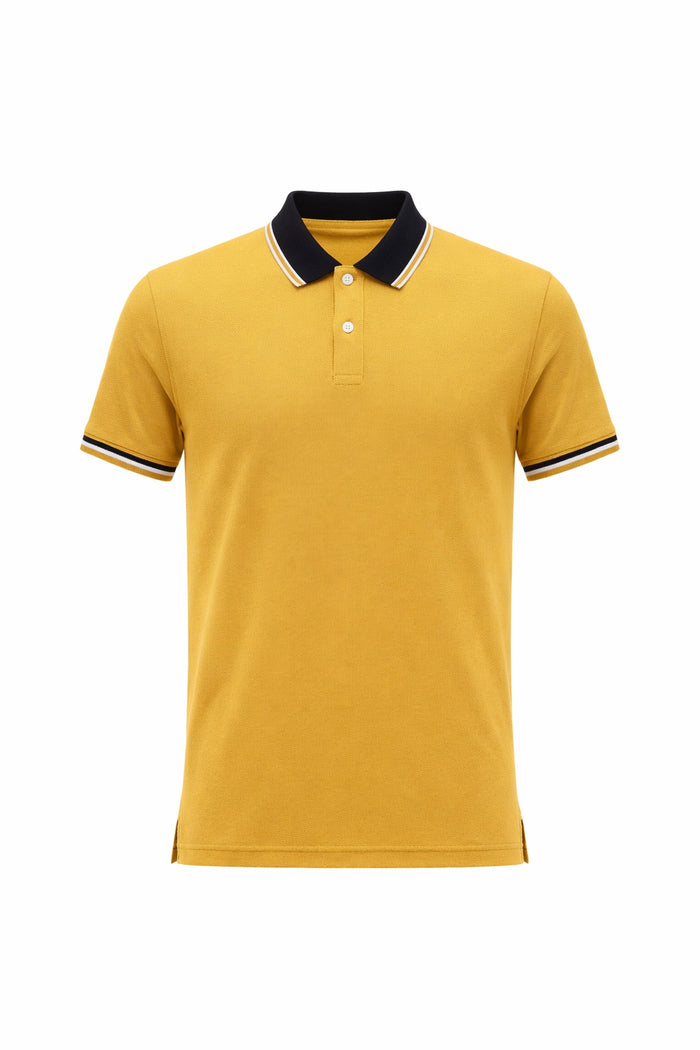 Men Mustard Polo Collar T-shirt