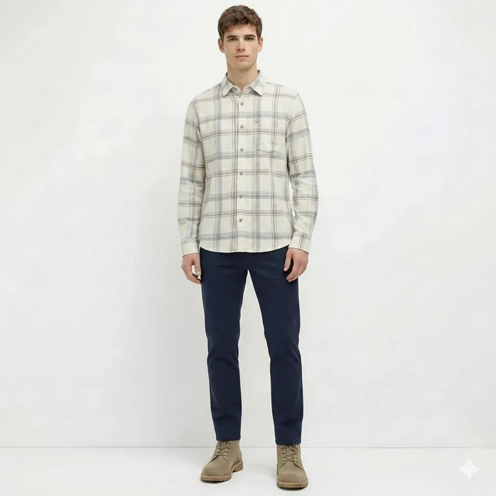 Men Natural Checked Casual Shirt