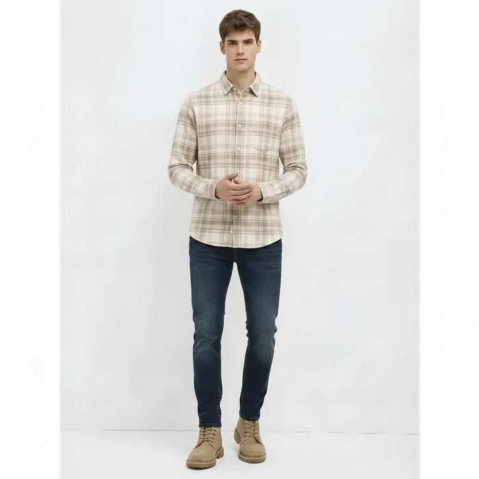 Men Natural Checked Casual Shirt