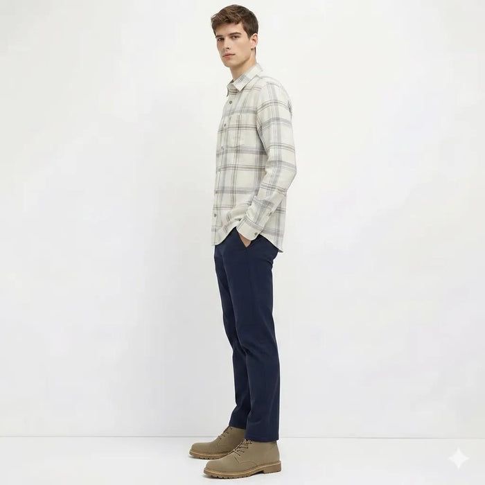 Men Natural Checked Casual Shirt