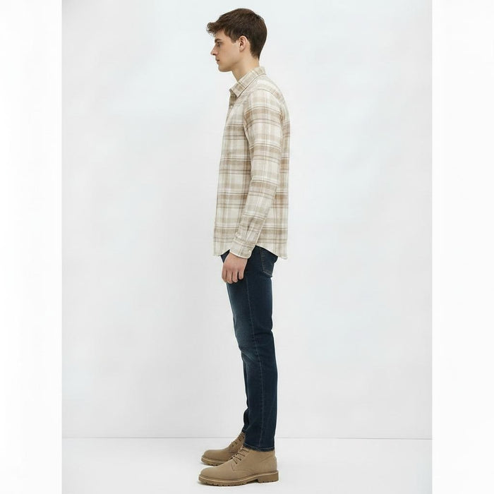Men Natural Checked Casual Shirt