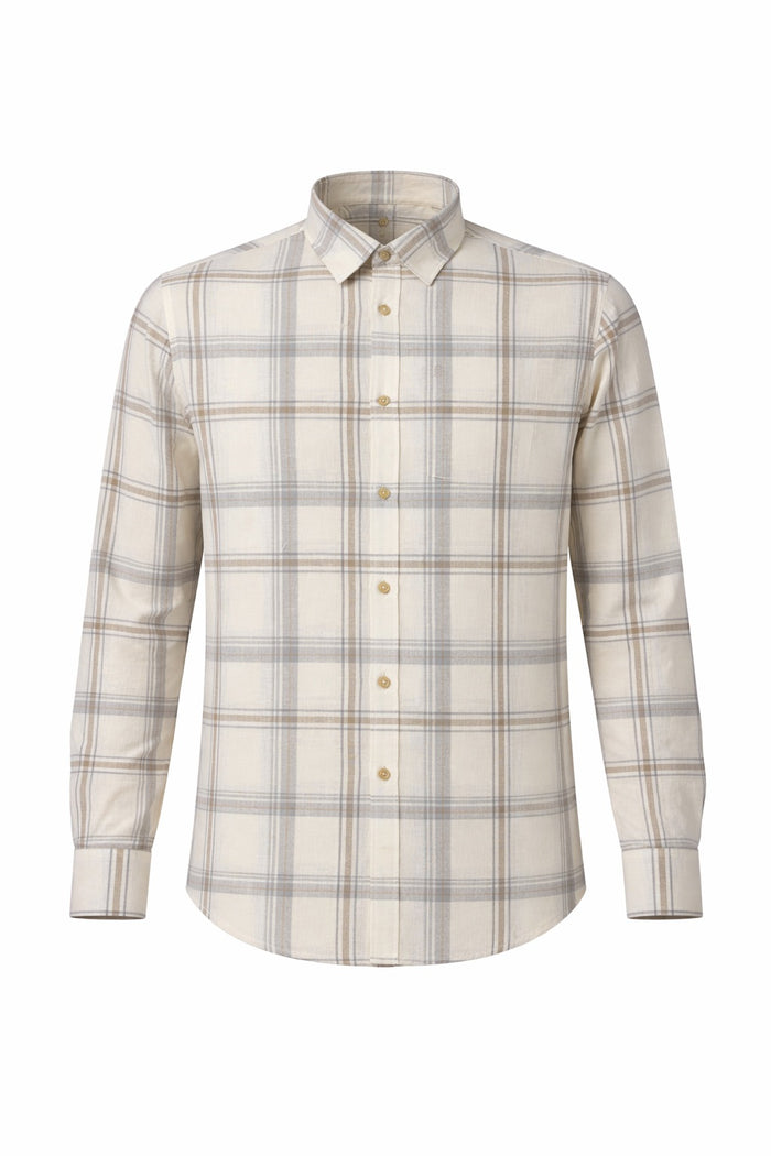 Men Natural Checked Casual Shirt