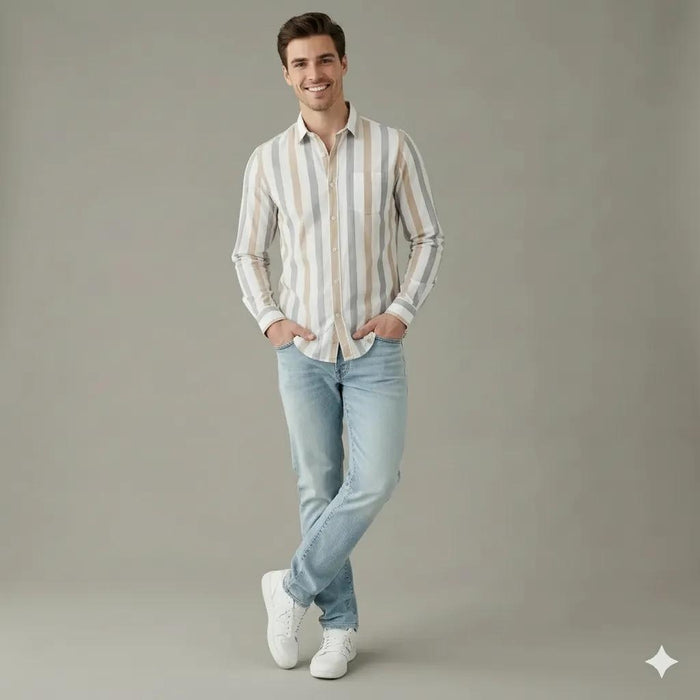 Men Natural Colourblocked Casual Shirt