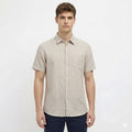 Men Natural Melange Striped Casual Shirt